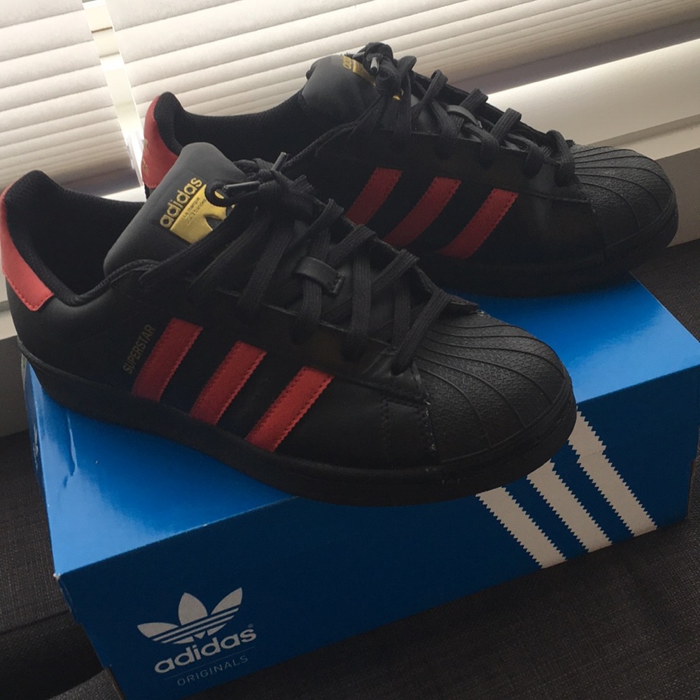 Red striped adidas